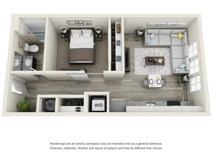 1S - 620 sqft