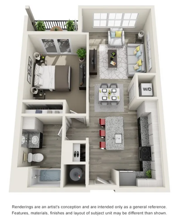 1F - 736 sqft