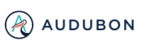 Audubon logo featuring a stylized bird combined with the letter A in blue and coral colors.