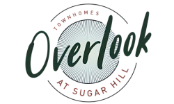 Elegant logo for Overlook at Sugar Hill Townhomes featuring a stylish circular design with a modern font.