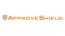 Approve Shield logo with orange and gray shield icon, showcasing modern and secure branding.