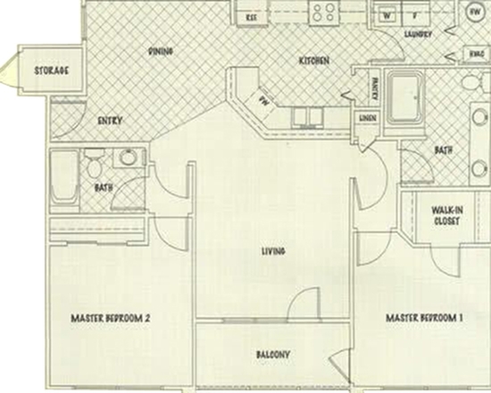 Oak 2 bed 2 bath