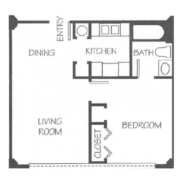 1 Bed 1 Bath Factory Windows