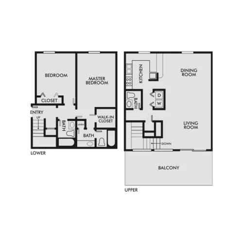 2 Bedroom Townhouse Layout