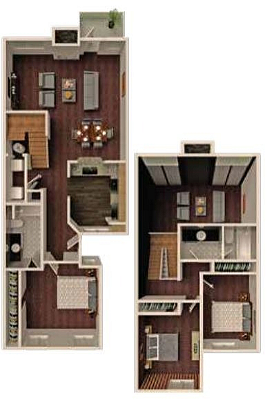 Elegant 3 bedroom, 2 bath floor plan spanning 1390 sq ft, featuring an open-concept living area and modern kitchen.