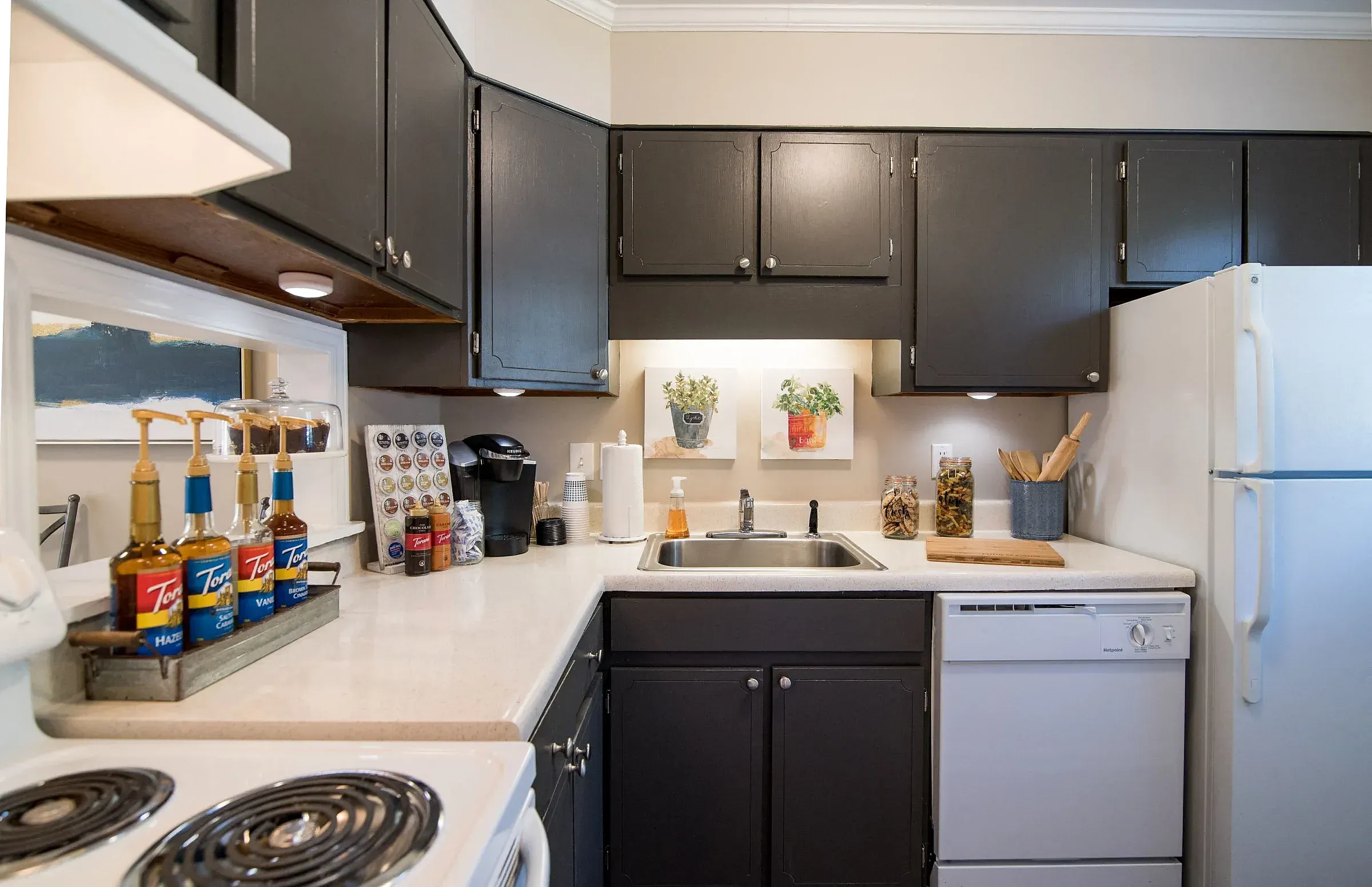 Elegant kitchen with dishwasher and fridge