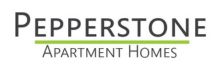 Logo of Pepperstone Apartment Homes with sleek typography and a green underline.