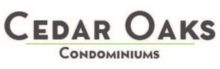 Cedar Oaks Condominiums logo in elegant typography.
