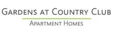 Logo for Gardens at Country Club Apartment Homes, featuring elegant typography.