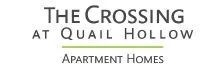 Logo for The Crossing at Quail Hollow Apartment Homes, featuring sleek typography.