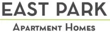 Logo of East Park Apartment Homes featuring minimalist font with green underline.