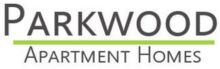 Logo of Parkwood Apartment Homes with modern typography and a green accent line.