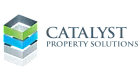 Innovative corporate logo for Catalyst Property Solutions, featuring a modern geometric design with layered colors depicting dynamic growth.