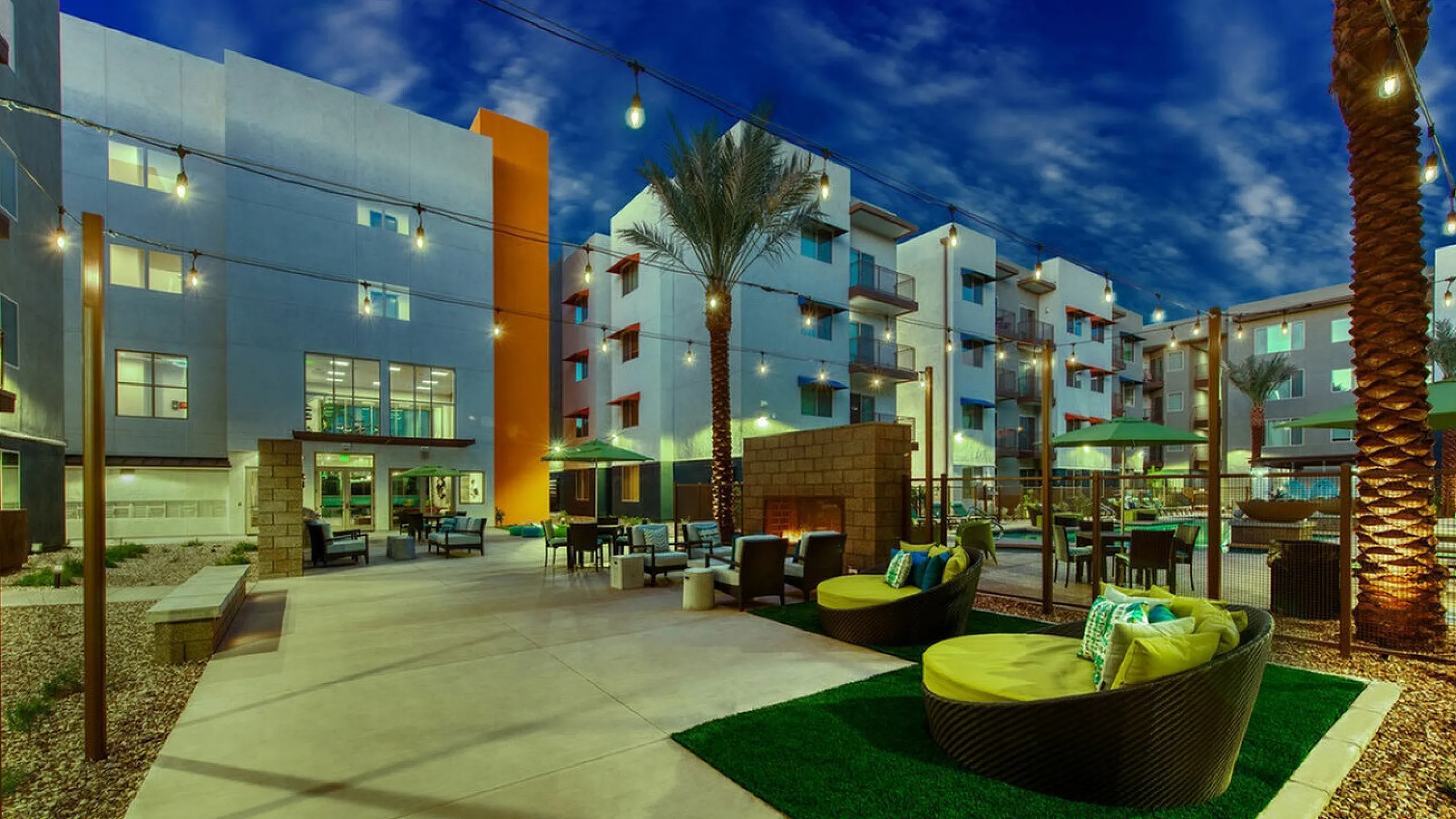 night time court yard