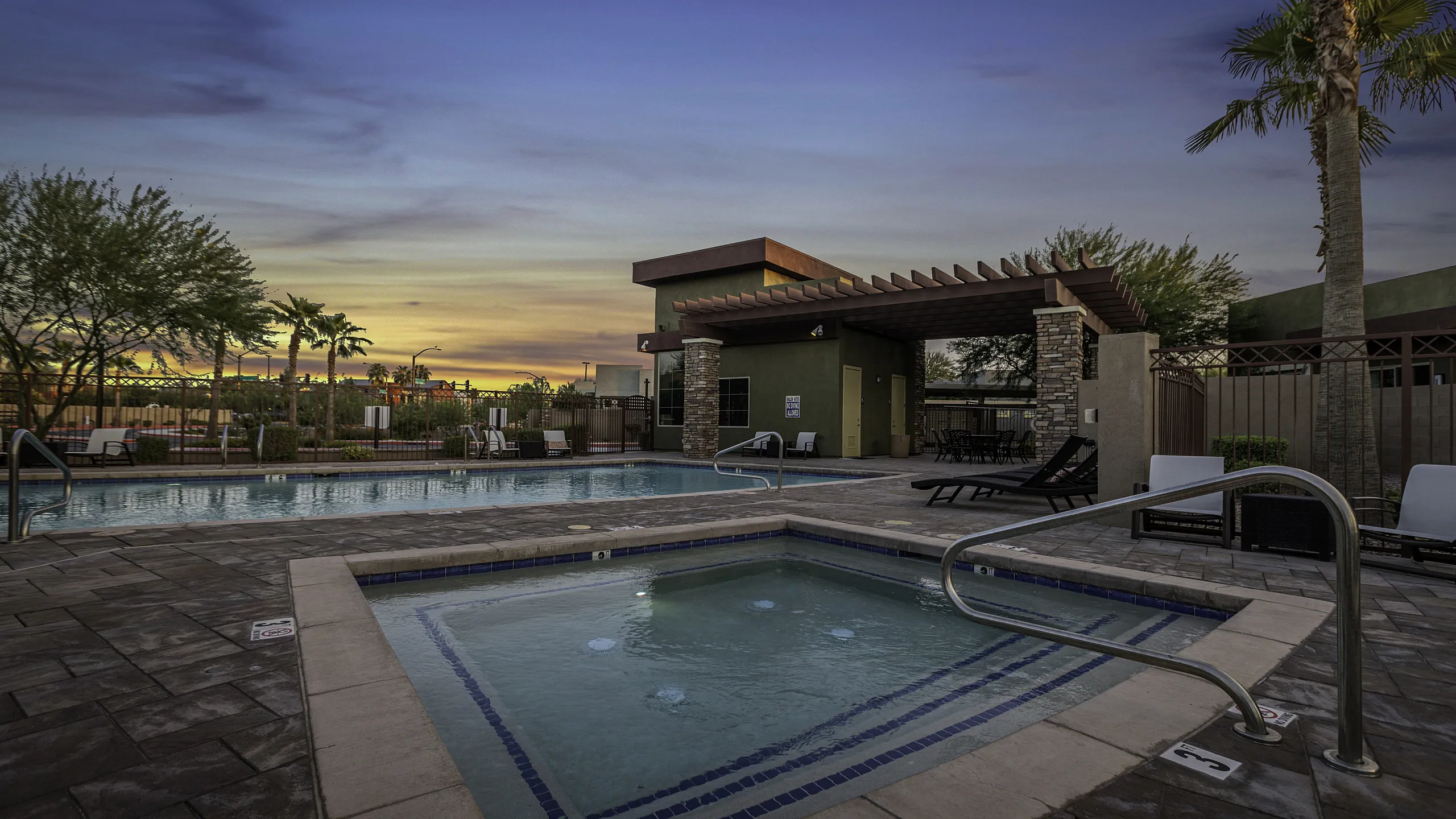 Hot tub and pool