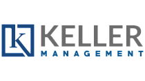 Modern logo of Keller Management featuring a stylized letter 'K' in a sleek and professional design.