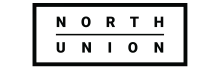 Modern North Union logo with sleek typography in a black rectangular frame.