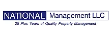 Logo of National Management LLC highlighting over 25 years of quality property management.