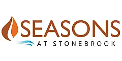 Elegant logo for Seasons at Stonebrook featuring warm tones and nature-inspired design.