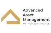 Modern logo for Advanced Asset Management with sleek icon and smart tagline.