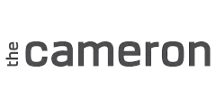 Stylish logo design featuring the text 'the cameron' in a modern, sleek font.
