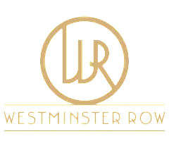 Elegant Westminster Row logo featuring intertwined initials in a stylish circle design, exuding luxury and sophistication.