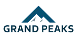 Grand Peaks logo showcasing a stylized mountain design, embodying a sense of adventure and elegance.