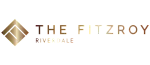 Elegant logo of The Fitzroy Riverdale featuring a refined geometric design in gold, exuding luxury and sophistication.