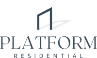 Platform Residential logo featuring a minimalist architectural design in a sleek, modern style.