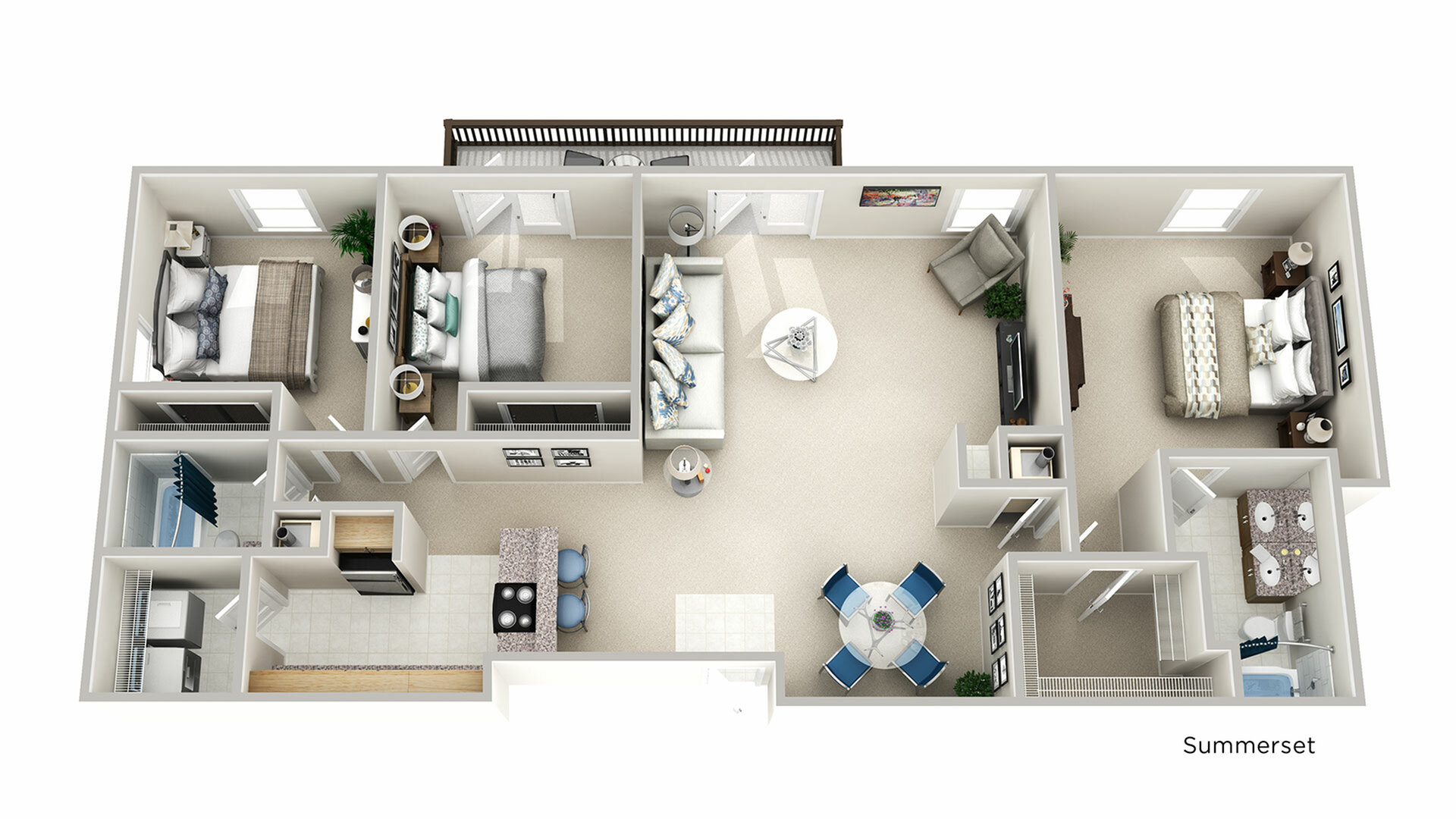 3x2 Floor Plan | Q at Maitland