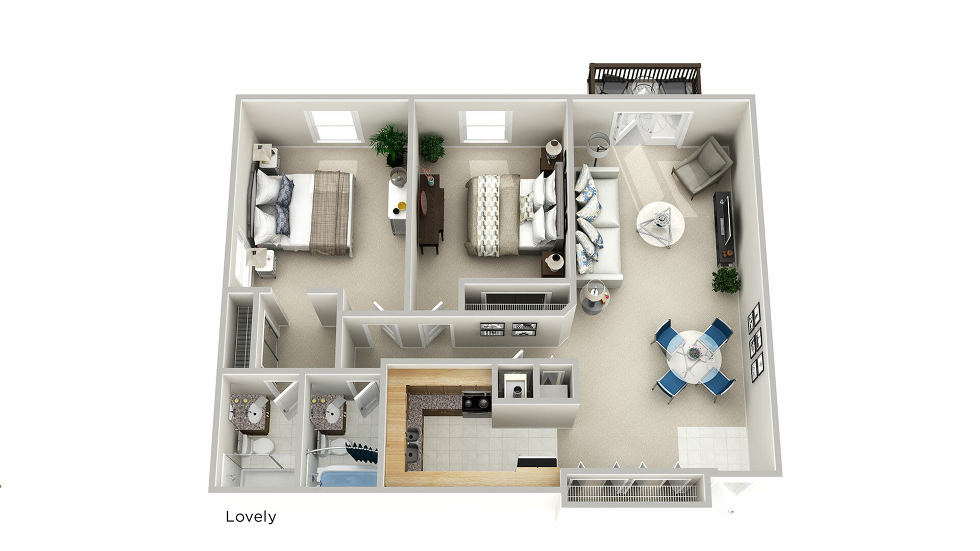2x1 Floor Plan | Q at Maitland