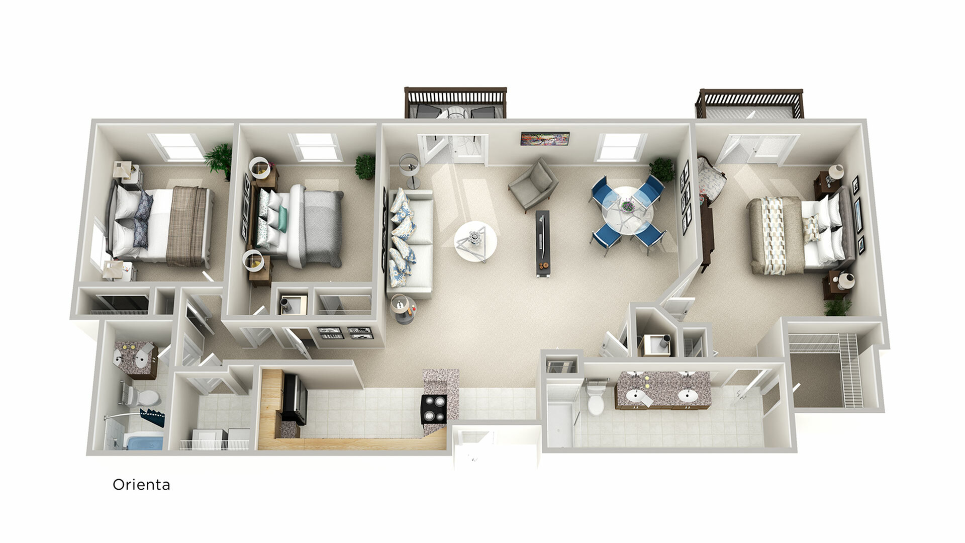 3x2 Floor Plan | Q at Maitland