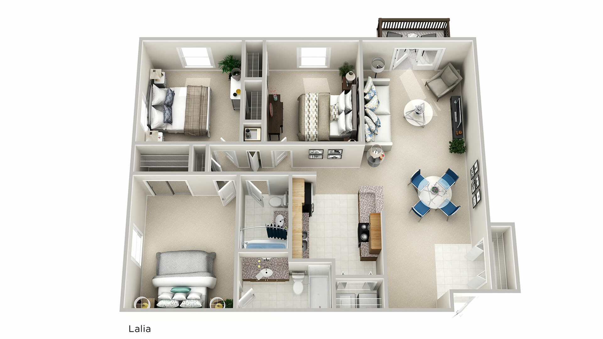 3x2 Floor Plan | Q at Maitland