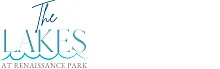 Elegant logo for The Lakes at Renaissance Park featuring serene blue waves.