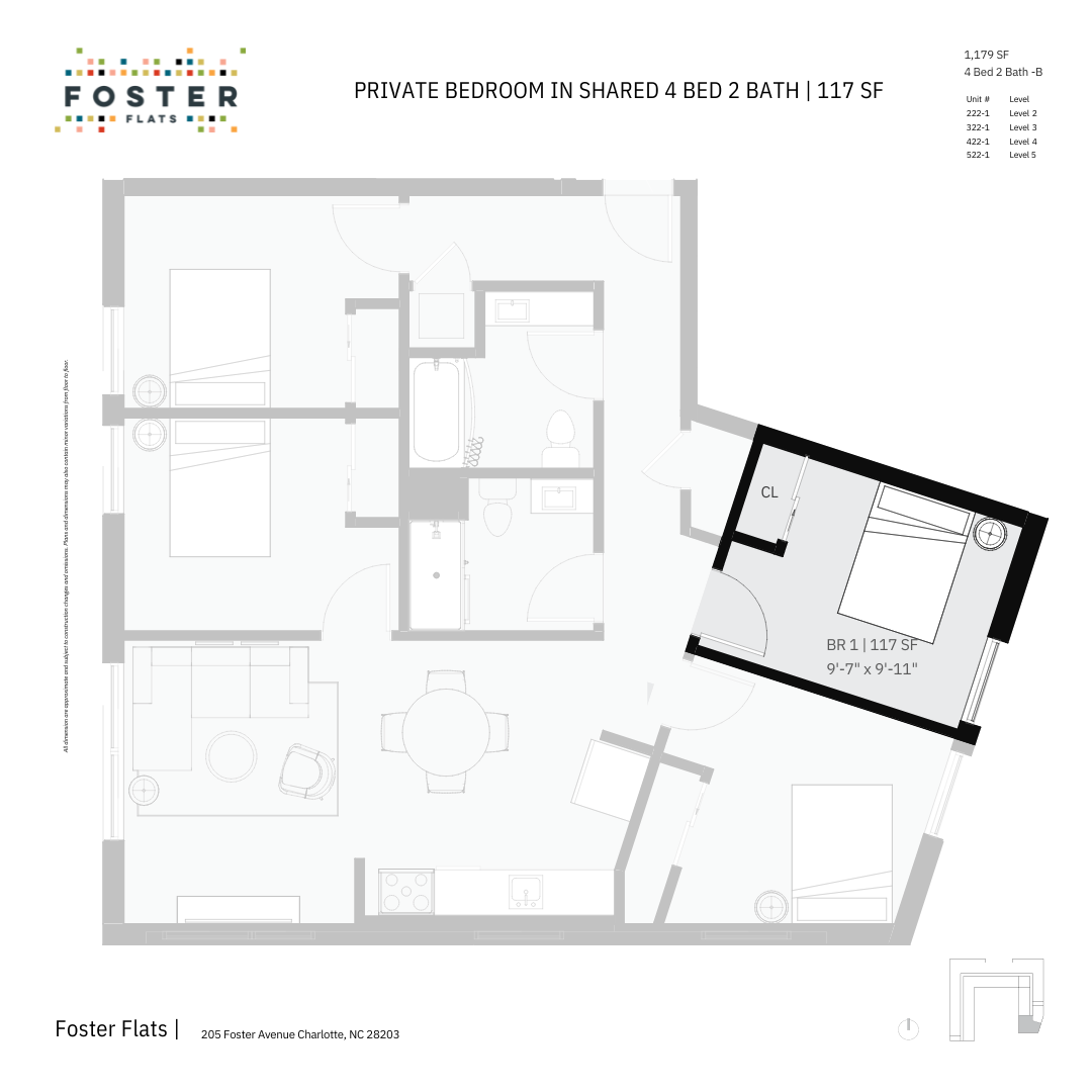 4 BED 2 BATH - B | 1,179 SF