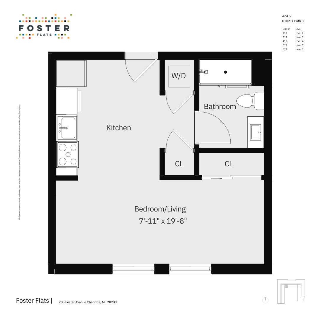 0 BED 1 BATH - E | 424 SF