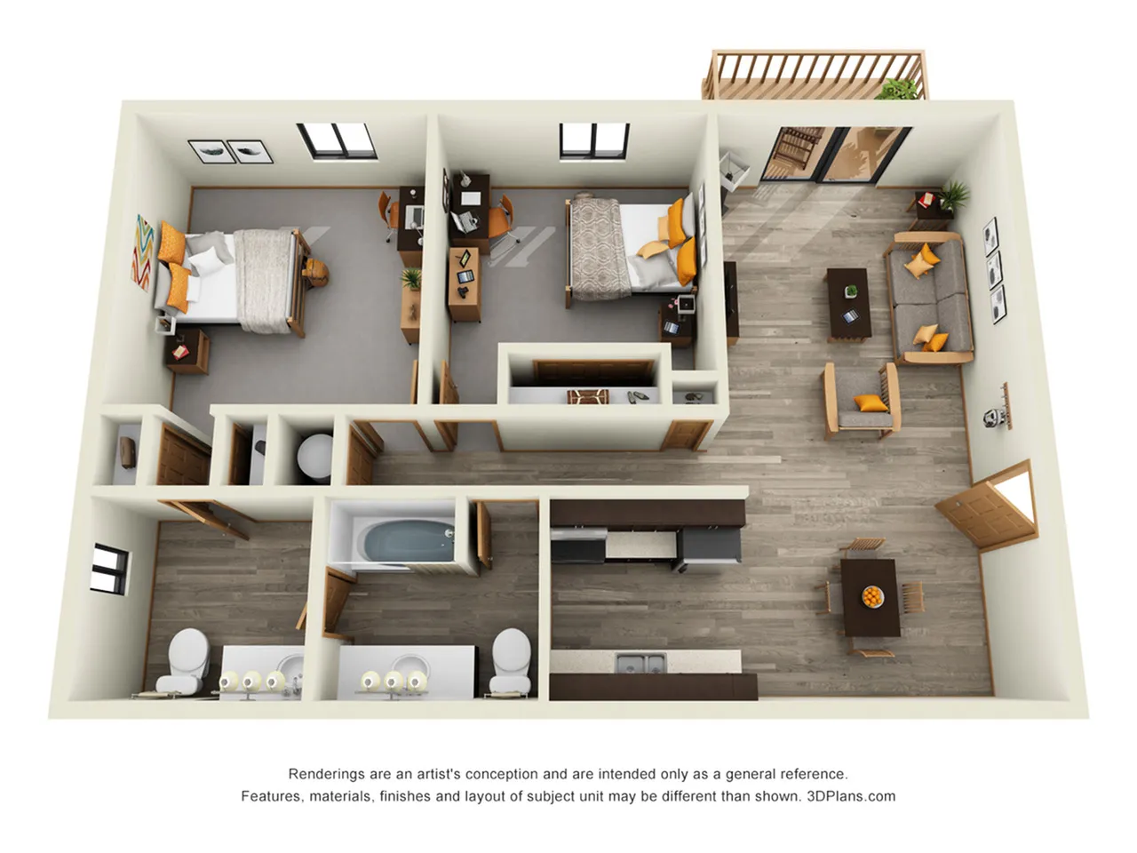 6A, 6B, 7A, 7B Clobertin - Clobertin - 2 Bedroom 1.5 Bath