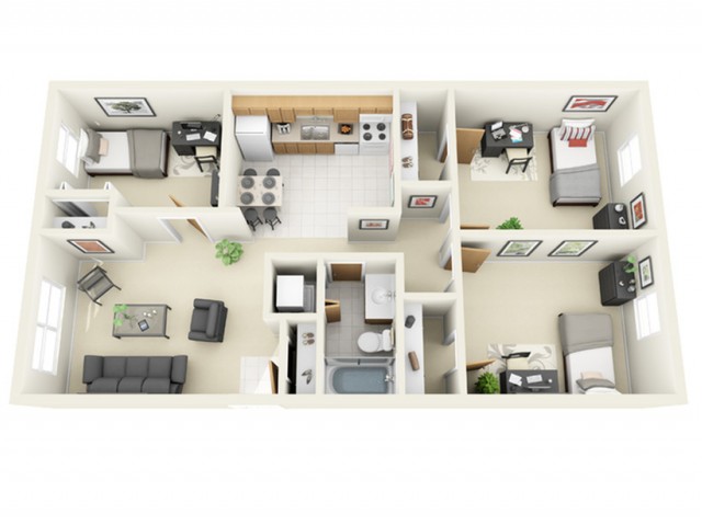 116 W Cherry - 3 Bed 1 Ba Floor Plan A