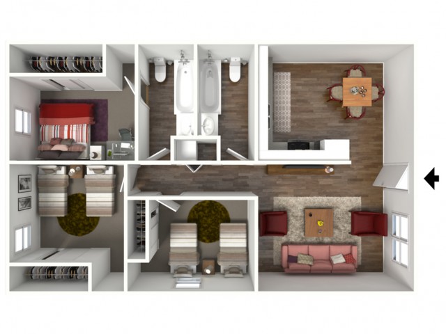 The Stanford (3X2) 3D Furnished