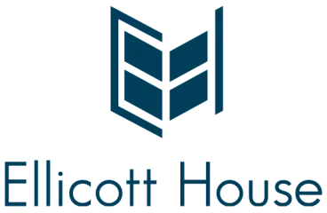 Ellicott House logo featuring a sleek and modern abstract emblem, perfect for contemporary urban living.
