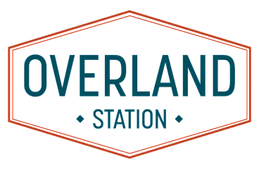 Modern Overland Station logo with elegant geometric design and bold typography.