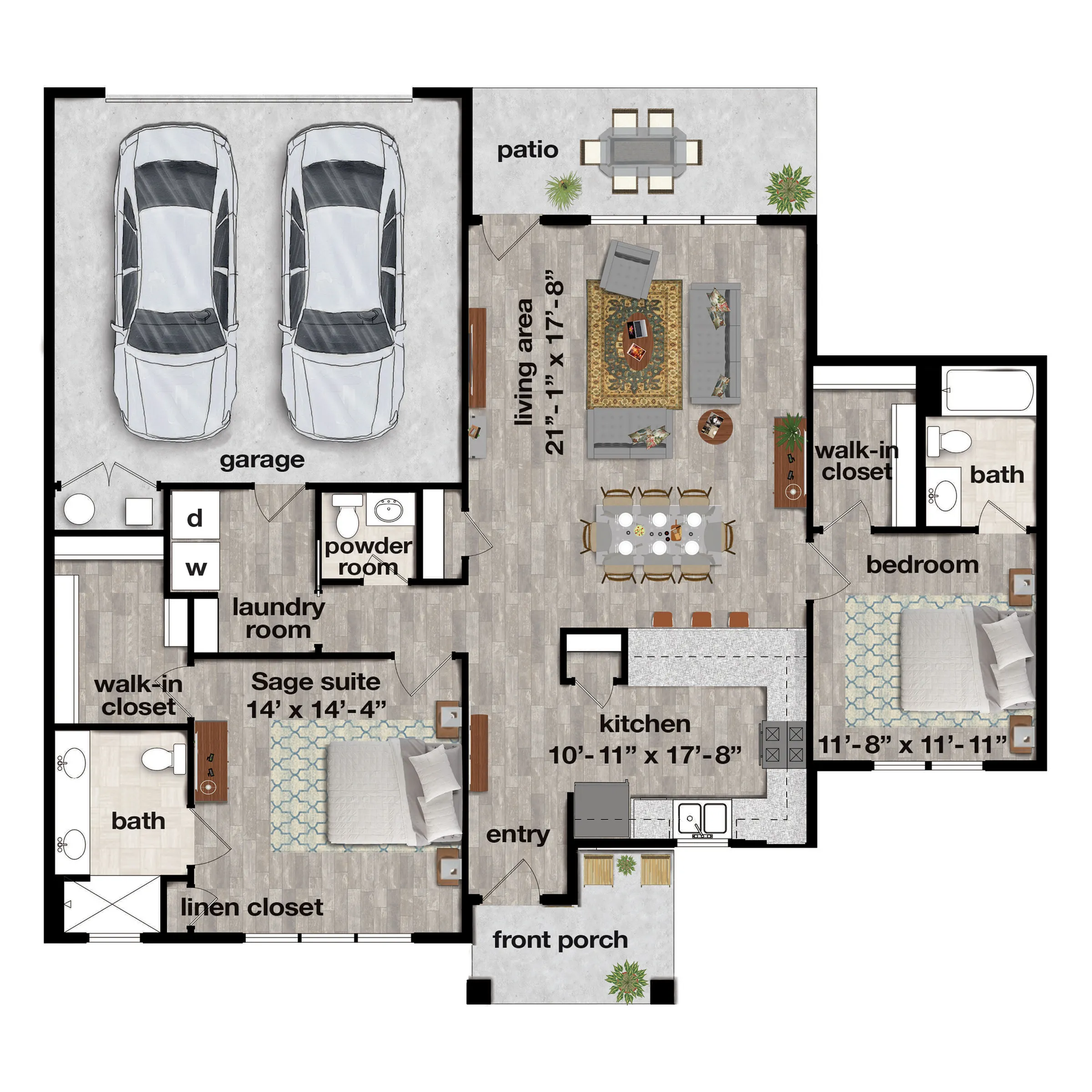 The Sage Floor Plan at Hawthorne Commons