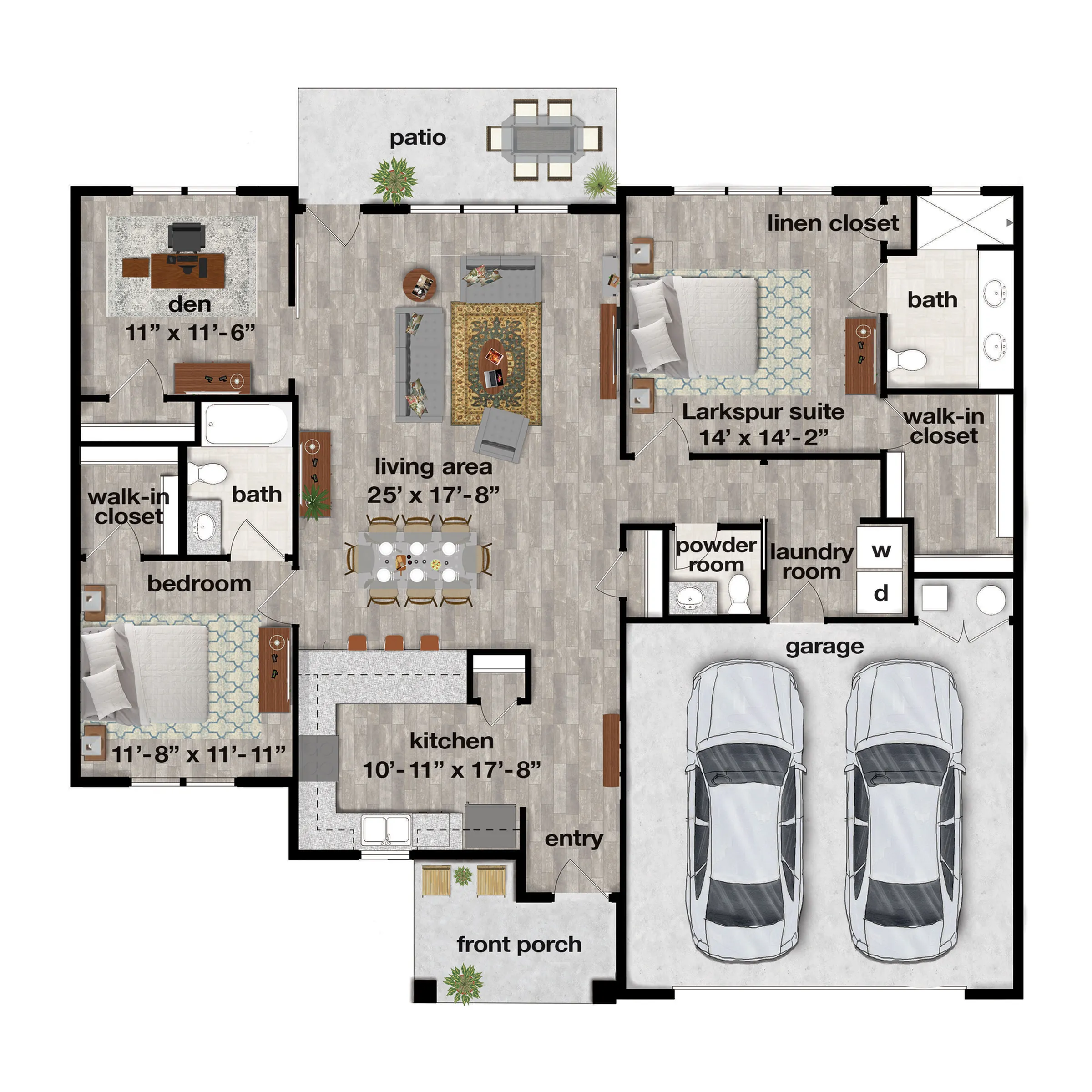 The Larkspur Floor Plan at Hawthorne Commons