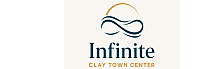 Elegant logo design for Infinite Clay Town Center featuring an infinity symbol and a gold arch.