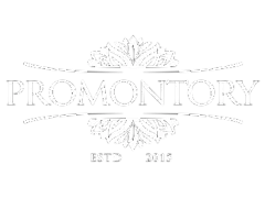 Elegant Promontory logo with intricate design, established in 2015, conveying sophistication and luxury.