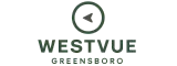 Sophisticated logo featuring Westvue Greensboro, highlighted by a modern arrow design.