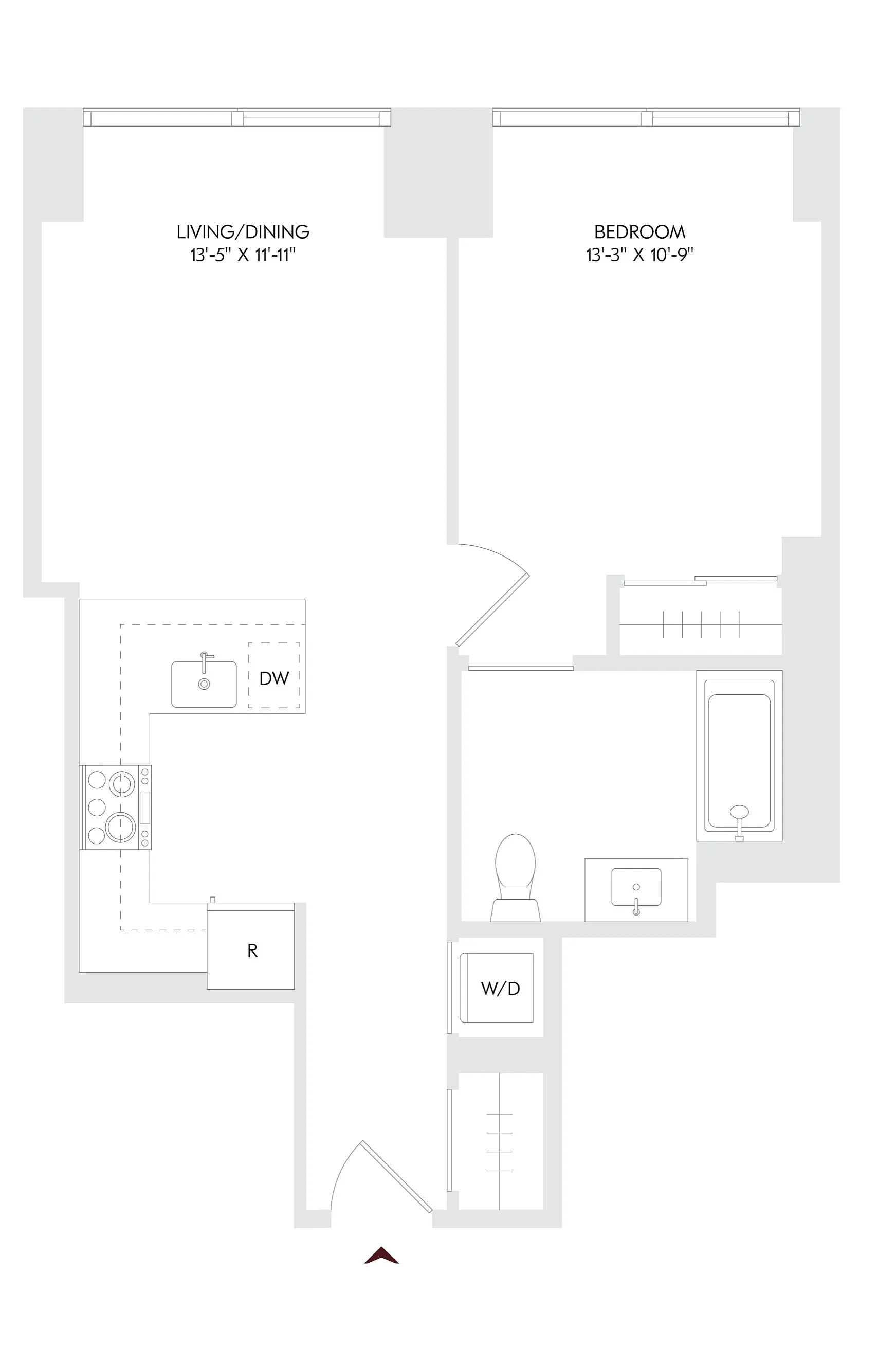 Elegant Avira Residence 2 floor plan with 1 bedroom, spacious living/dining area, modern kitchen, and convenient bathroom layout on floors 17 and 24.