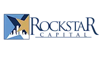 Stylish Rockstar Capital logo featuring a bold star design and cityscape silhouette, symbolizing innovation and urban excellence.