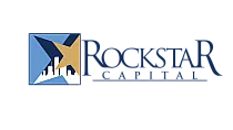 Modern logo of Rockstar Capital featuring a stylized cityscape and a prominent star.