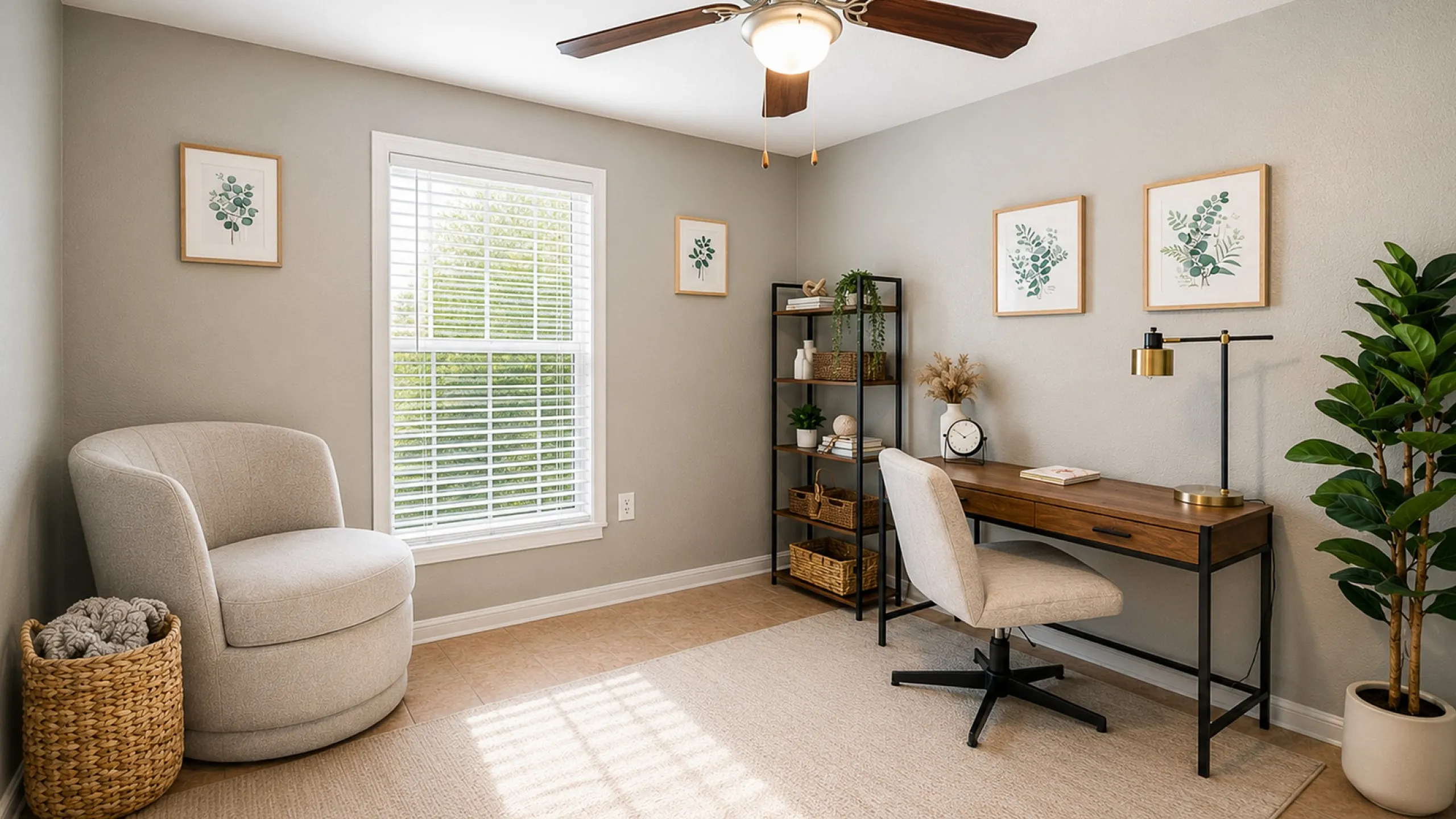 Flexible home office and study space inside a Huntington Oaks apartment home